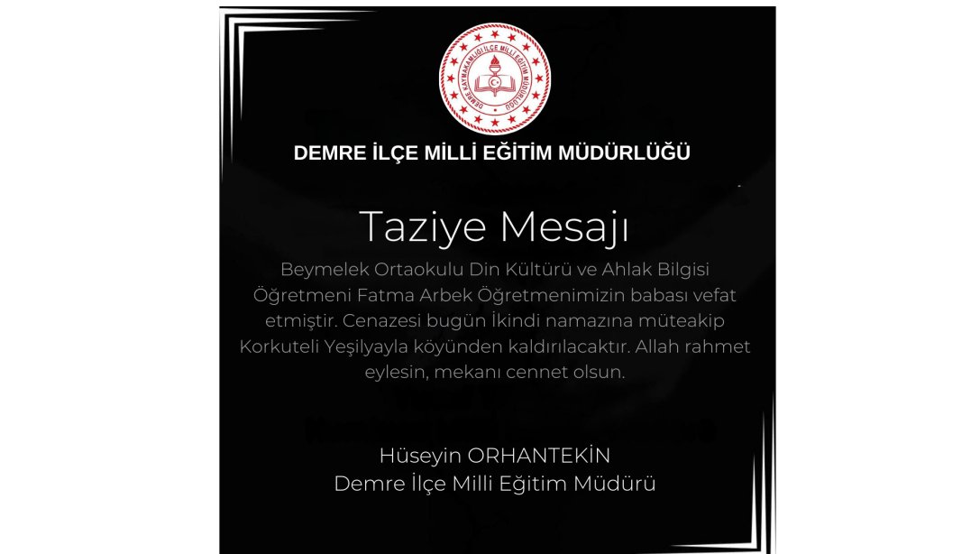 Taziye ve Başsağlığı